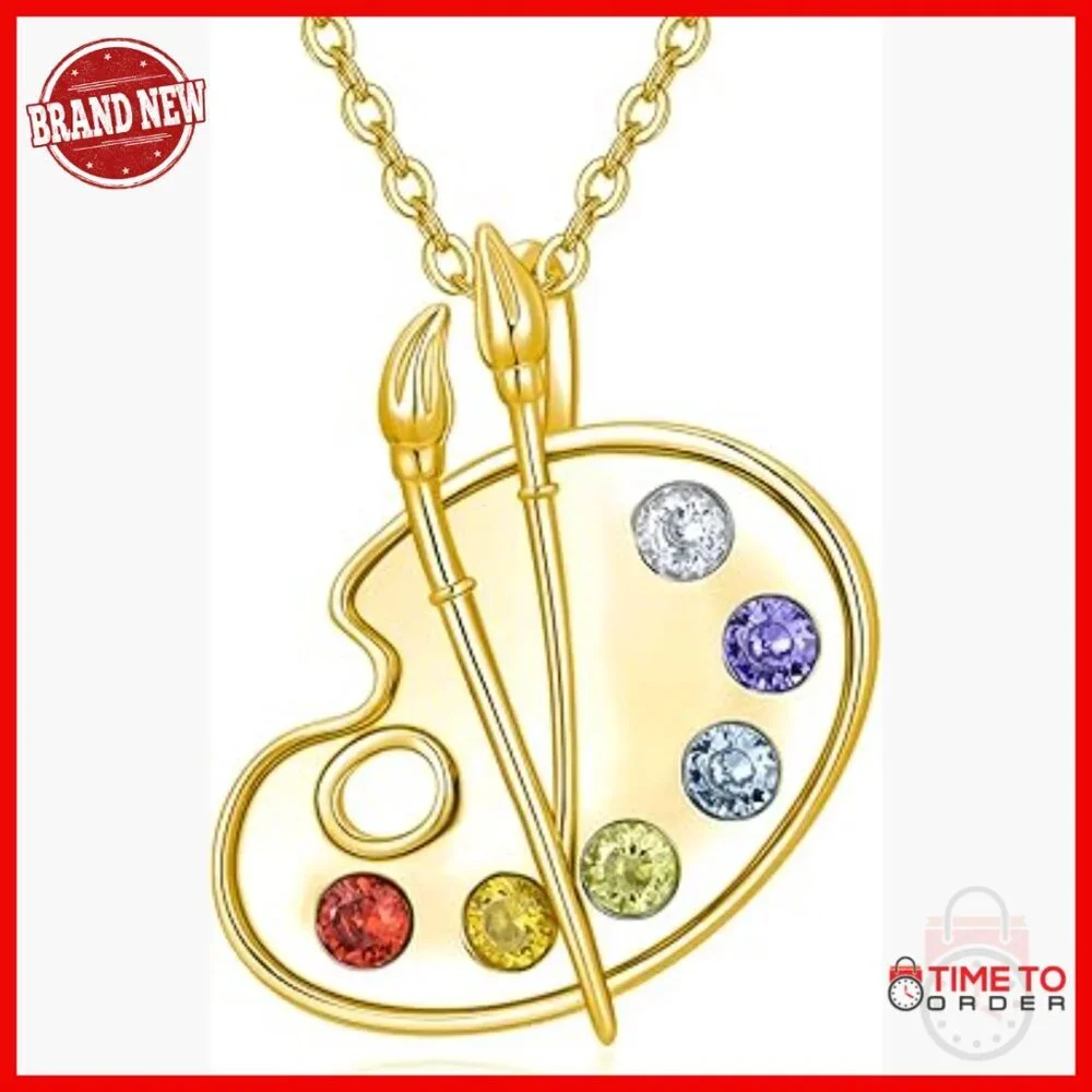 Sterling Silver Art Palette Necklace 18